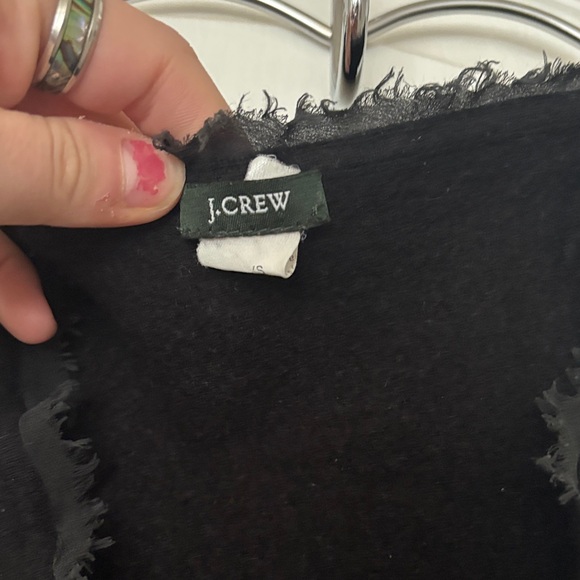 J. Crew Black Frayed Edge Tank Top - Picture 2 of 4